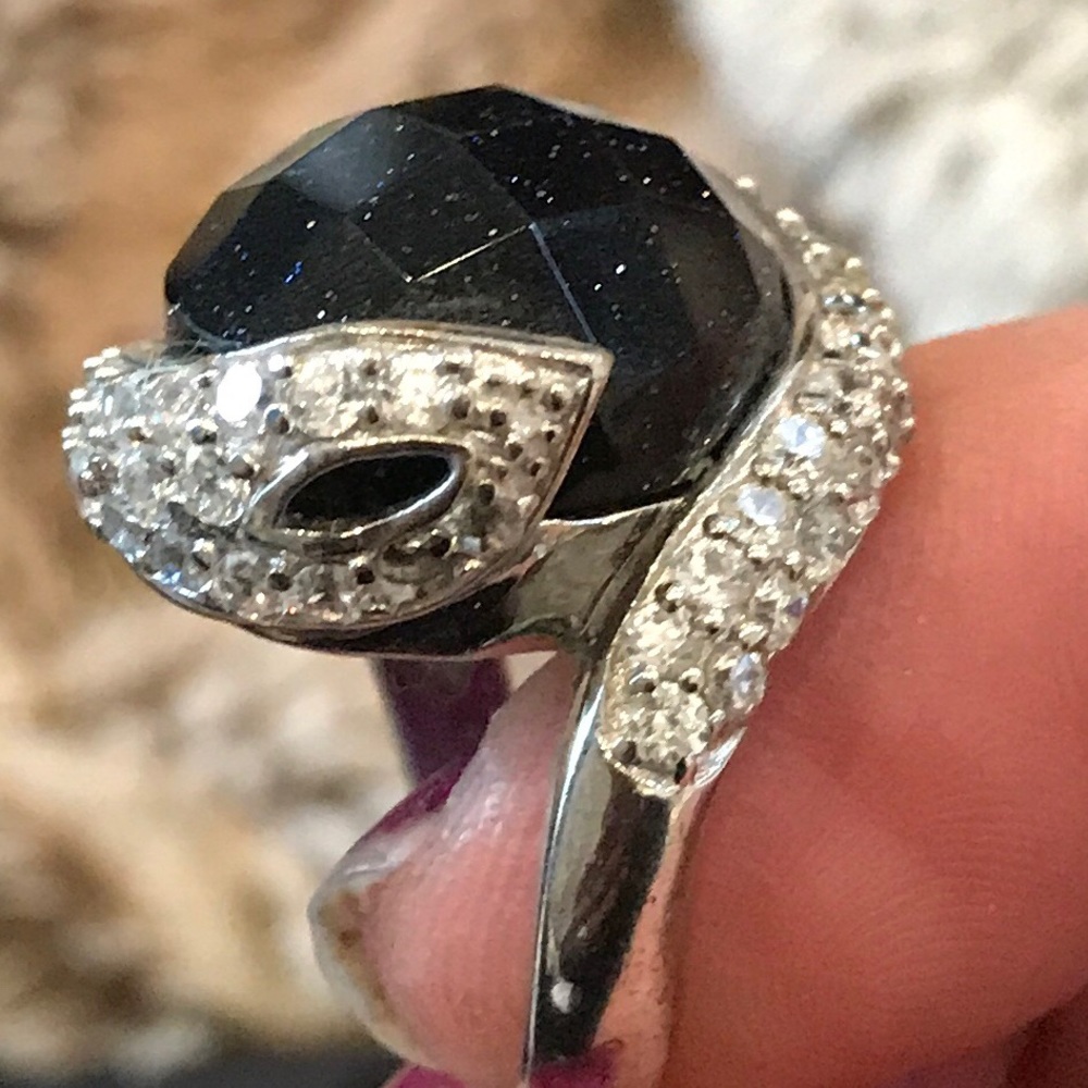 Black Stone Sterling Silver Ring - image 6